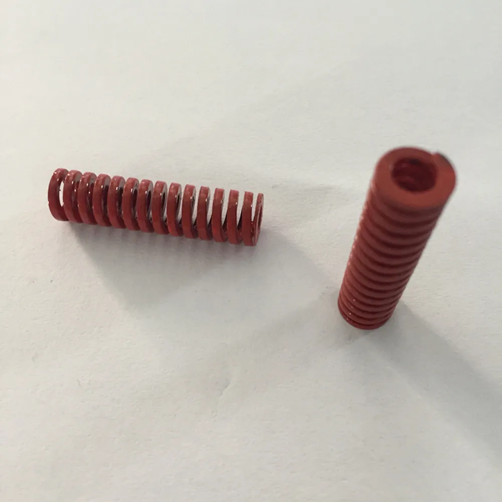 2Pcs Red Med Load Spiral Compression Die Spring 10 x 5 x 20/40/50/60/80/90/100mm