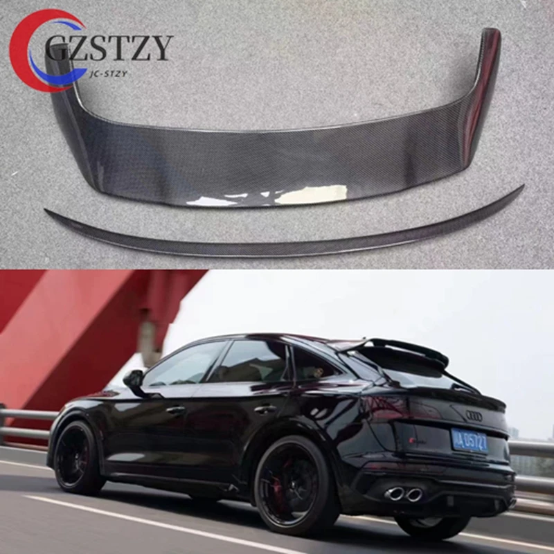 v Style For Audi Q5 Q5L Spoiler 2019 2020 2021 2022 High Quality Carbon fiber Car Rear Middle Spoiler Accessories Body Kit