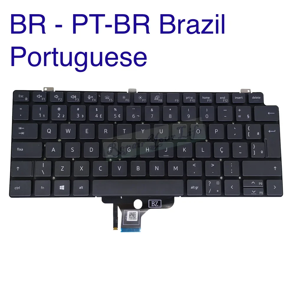 Imagem -04 - Latina Brasil Teclado Retroiluminado para Dell Latitude 7310 7420 7520 2-em1 P136g P137g P110f Checa Eslováquia 04232k 0k5xt4 033m1r cs