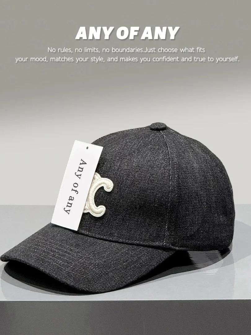 Stitching Duckbill Cap Women's Face Slimming Arch of  Patchwork Color Embroidery Hat Summer Fashion Accessories