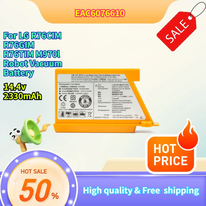 

14.4V 2330mAh New For LG R76CIM R76GIM R76TIM M970l Robot Vacuum Battery EAC6076610