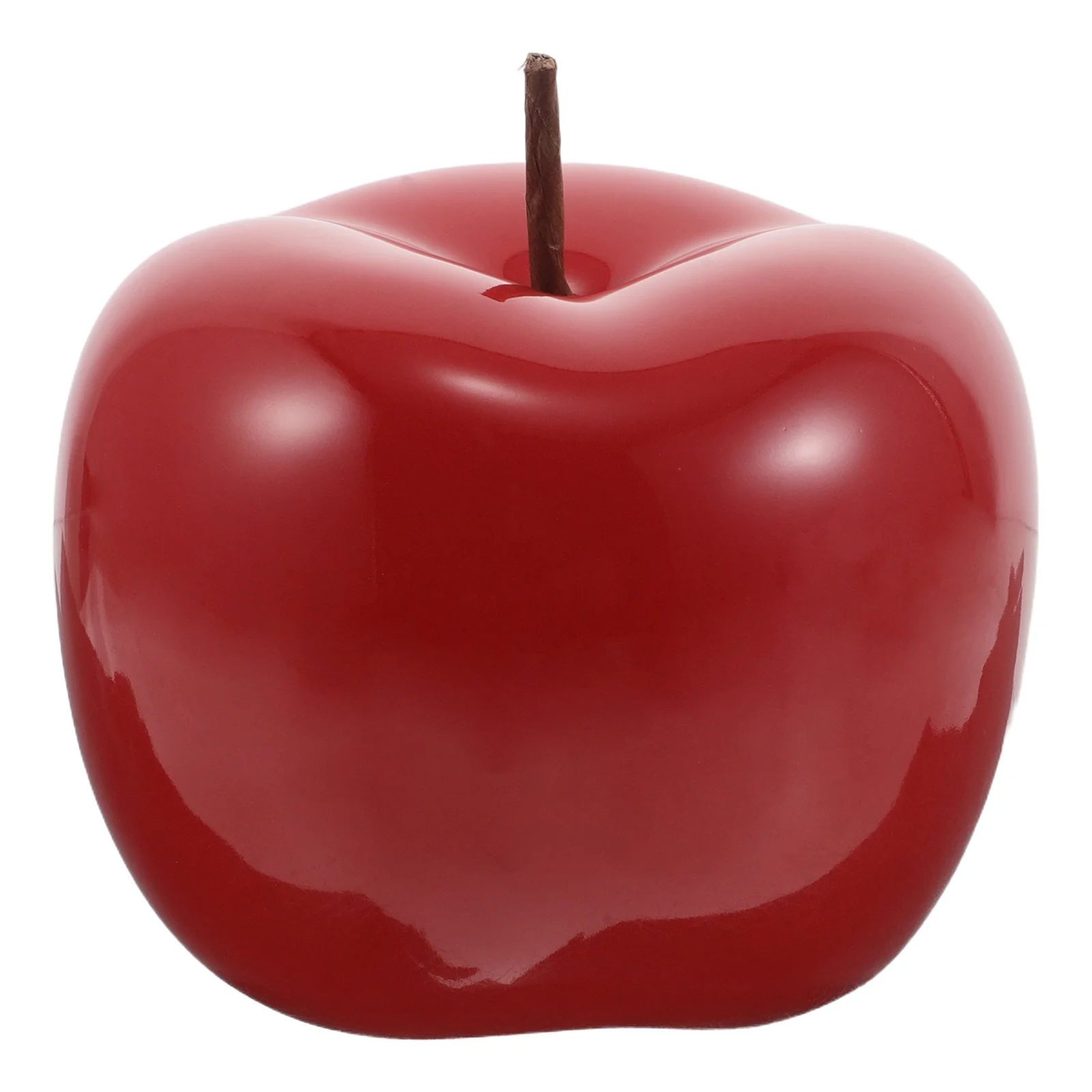

Red Ceramic Apple Ornament Realistic Fruit Sculpture Decorative Artificial Fruit Home Kitchen Desktop Xmas Gift