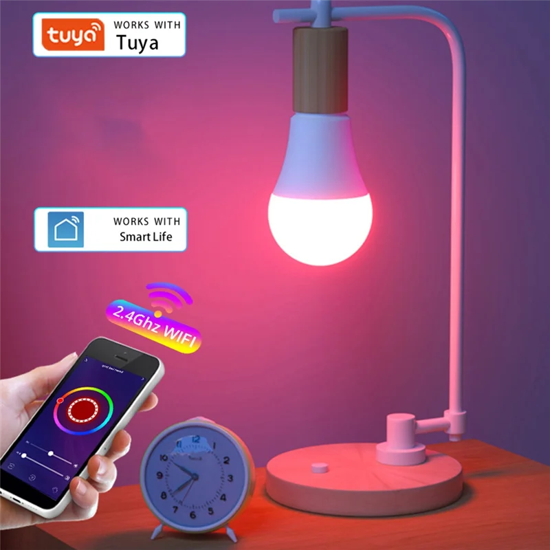 

Надежная 2 шт. Tuya Smart WiFi светодиодная лампа пятисторонняя спиральная лампа-свеча WiFi RGB лампа с дистанционным управлением и голосовым управлением
