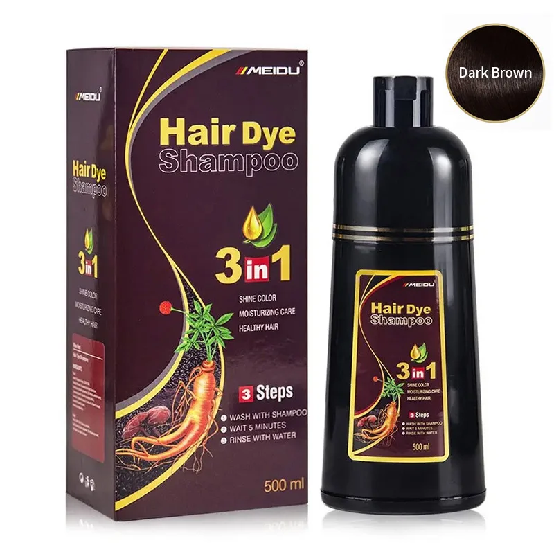 7 kleuren 3-in-1 snelle haarverfshampoo Instant Coloring Shampoo Grijs Wit Cover Natuurlijke plantaardige snelle kleurstof Langdurige kleurstofshampoo
