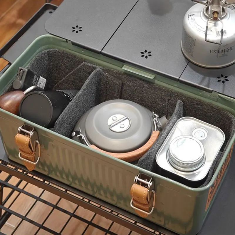 For Stanley Lunch Box 9.4L Camping Gear Ultralight Aluminum Portable Table Plate Felt Lining Picnic Camping Outdoor Accessory