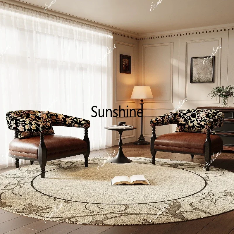 YAmerican retro single sofa hotel homestay leisure chair
