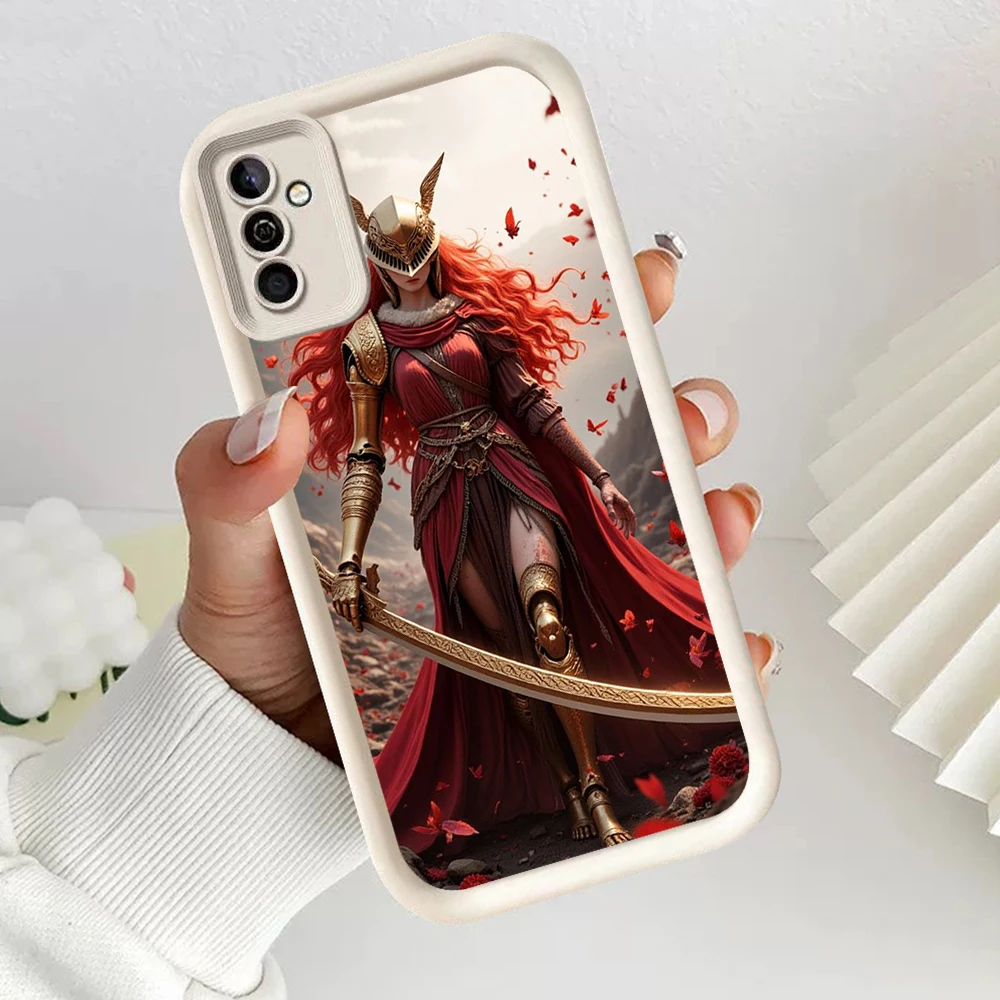 Жидкий силиконовый чехол для Samsung Galaxy A13 A14 A15 A16 A20 A20S A21S, экологически чистый чехол JD-11 E-Elden Ring