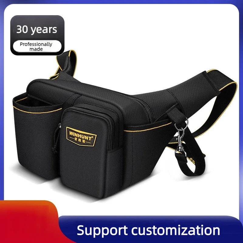 WINHUNT Multifunction Tool Bag Small Canvas Electrician Waist Pouch Repair Tool Organizer Portable Hardware Tool Belt Bag Kit fo