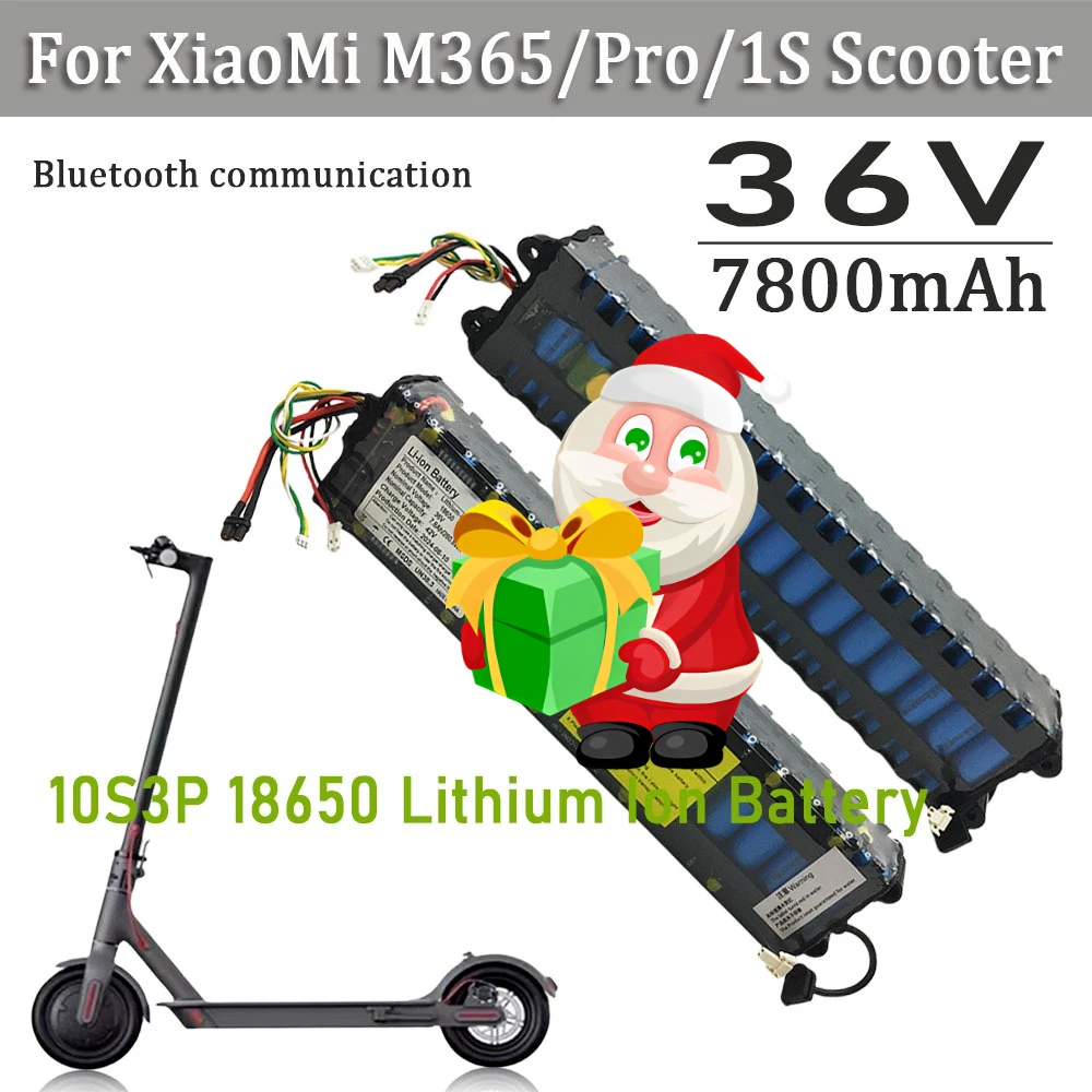 For Xiaomi M365 10S3P 7800mAh 36V Battery Pack Electric Scooter 18650 NE1003-H Cell Communication Interface Discharge Tail Light