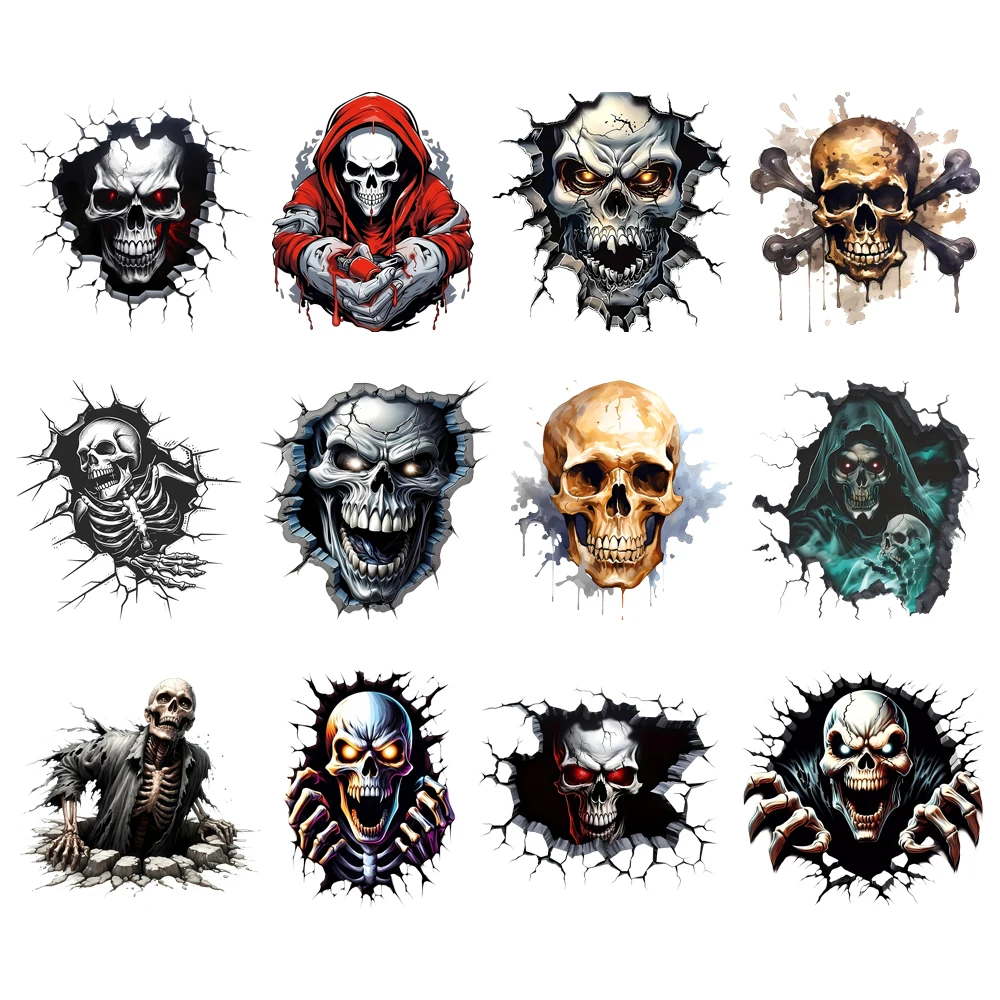 25 سنتيمتر فاسق نمط DTF نقل الحرارة ملصق الملابس بقع الحديد على الملابس الهيكل العظمي في الجدار الرجال تي شيرت هوديي DIY بها بنفسك اكسسوارات #1