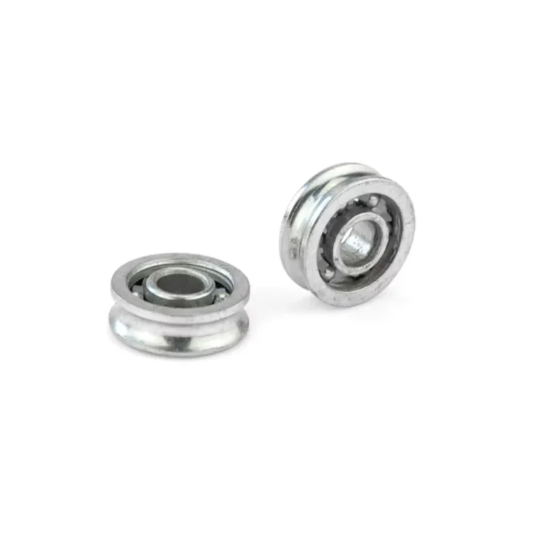 5 Pz Ferro zincato a forma di U in acciaio fune puleggia scanalatura puleggia cuscinetto puleggia appesa rullo 4x12x4mm