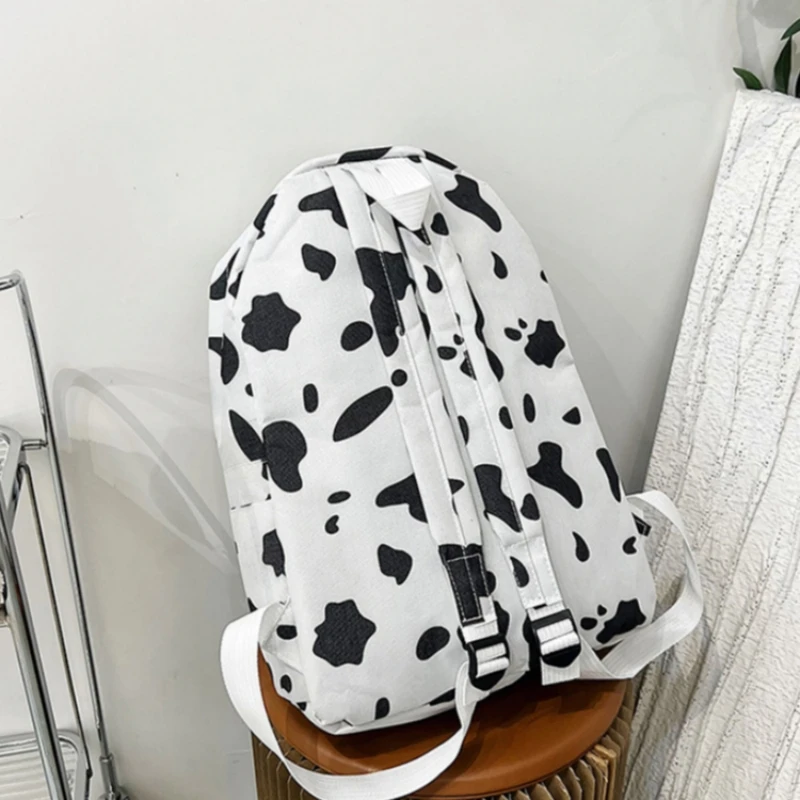 Sac à dos personnalisé de style Harajuku pour femmes et filles, motif de vache, sac en toile, doux, Ins, super chaud, mignon