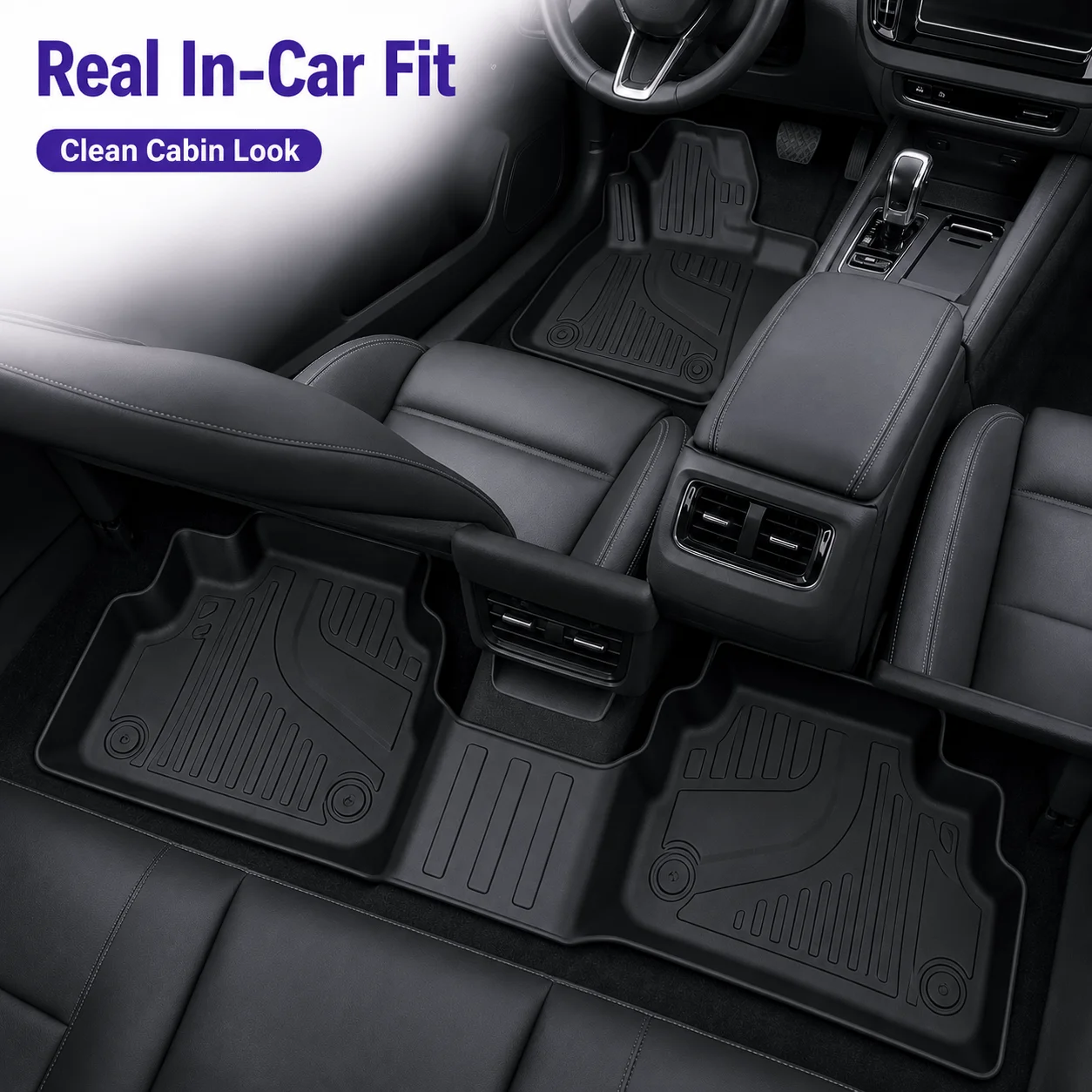 (LHD)Custom Fit Car Floor Mats for 2017-2026 Ford F250 F350 F450 F550 TPE All-Weather Single Layer Automotive Footwell Liners