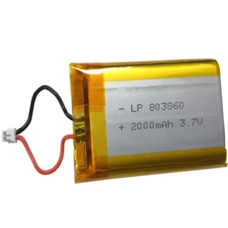 2Pcs/Lot 3.7V 2000mAh 803860 Polymer Lithium Li-ion Rechargeable Battery