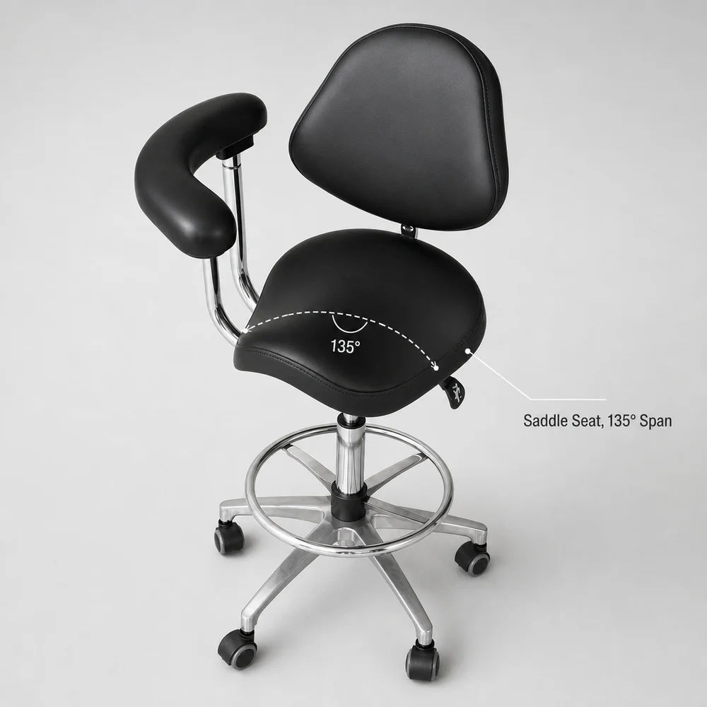 Factory Wholesale Dental Assistant Stool Hospital Chair PU Leather Adjustable Durable Gym Workshop Lab Dentist Work Chair