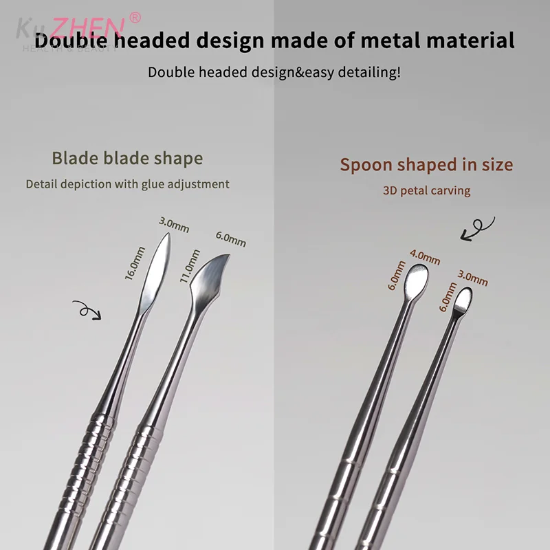 مسمار الفن نحت قضيب برأسين مسمار نحت قضيب تمديد إزالة الصمغ عصا هلام إزالة ملعقة مسمار البولندية غمس إزالة