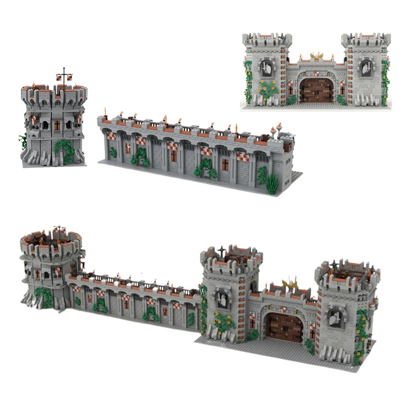 

MOC Building Blocks Creative Expert Medieval Modular Castle Gatehouse Model Architecture Educational Display Children Toys Gifts