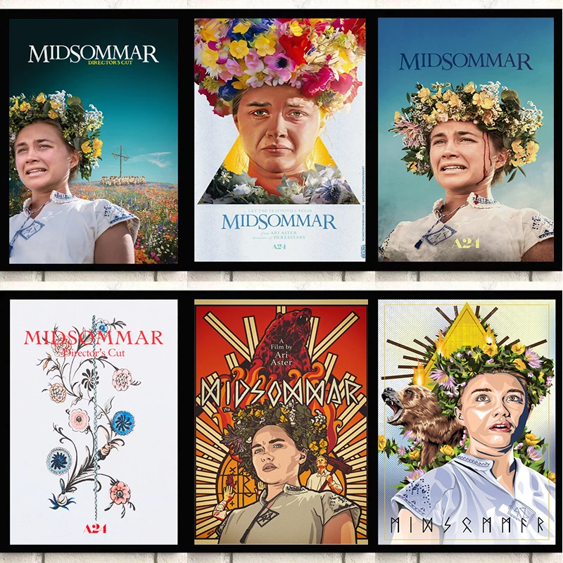 Midsommar Classic Horror Movie Poster Canvas Painting Wall Art Horror Movie Characters Picture for Living Room Home Decor Gifts