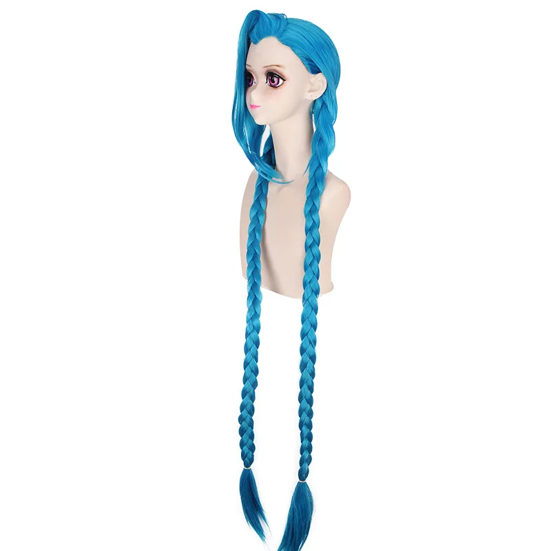 Parrucca sintetica lunga rosa blu Anime Cosplay Costume Party Fibra resistente al calore Capelli Donna Gioco di ruolo Halloween Dress Up