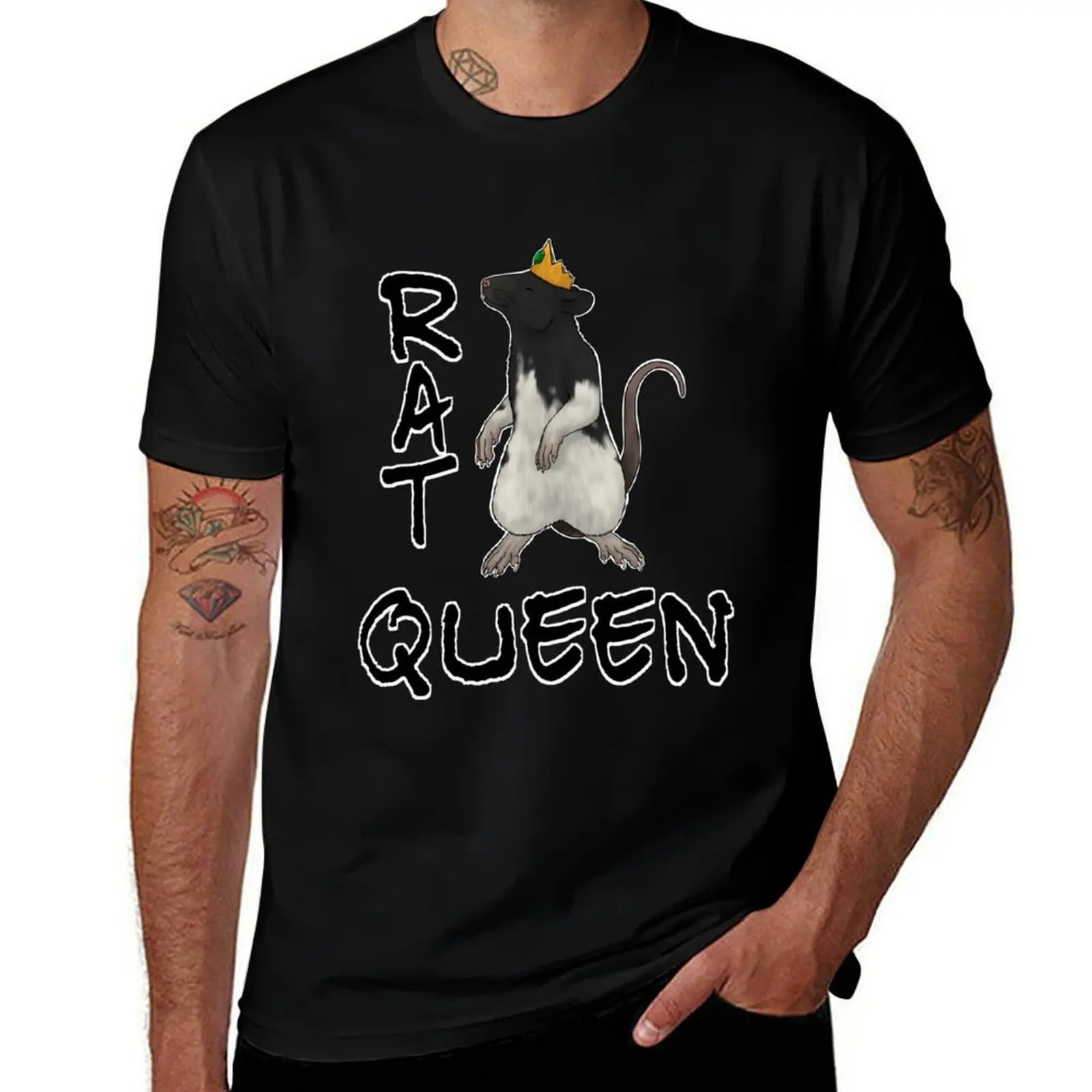 

Rat Queen T-Shirt black cotton t-shirt plain for man package man t shirts high quality luxury brand cotton t shirt man T-shirt