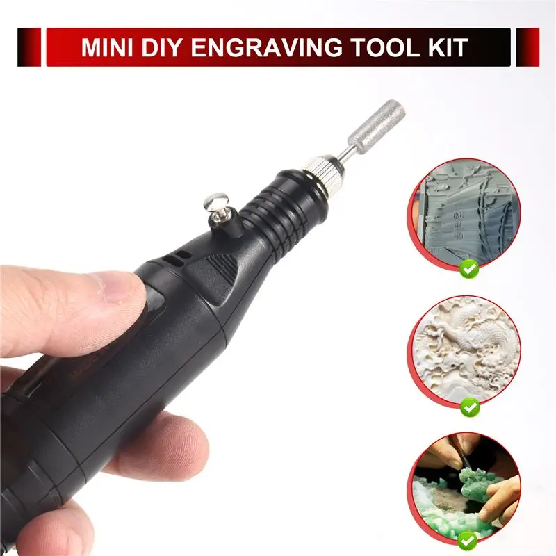 

Electric Engraver Pen,Engraving Tool Kit For Metal Glass Stones Plastic Wood Jewelry With Polishing Head,Scriber Etcher