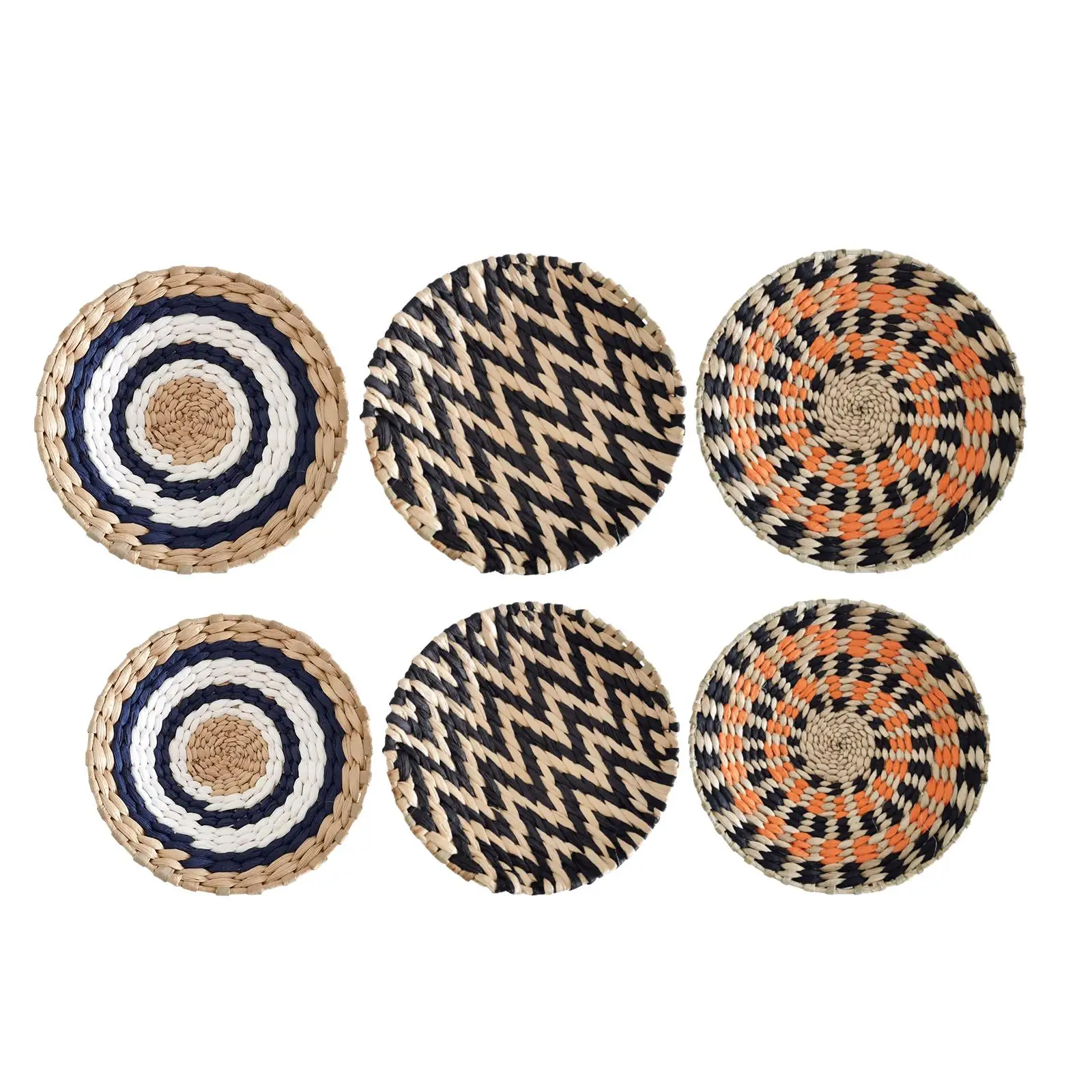 

Hanging Woven Wall Basket Decor Round Table Plate Fruit Bowl Woven Tray Boho Wall Basket for Farmhouse Home Decorations