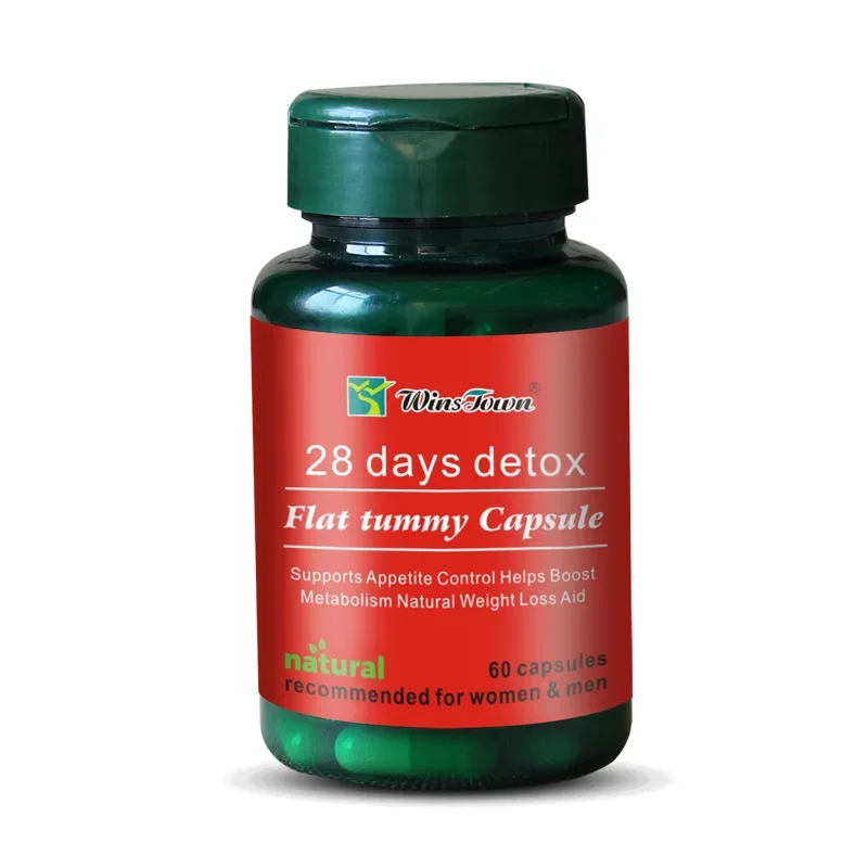 1 Bottle 28-Day Detox Flat Belly Capsules Boost Metabolism Detoxification Flat Belly Regulate Digestive System Increase Satiety