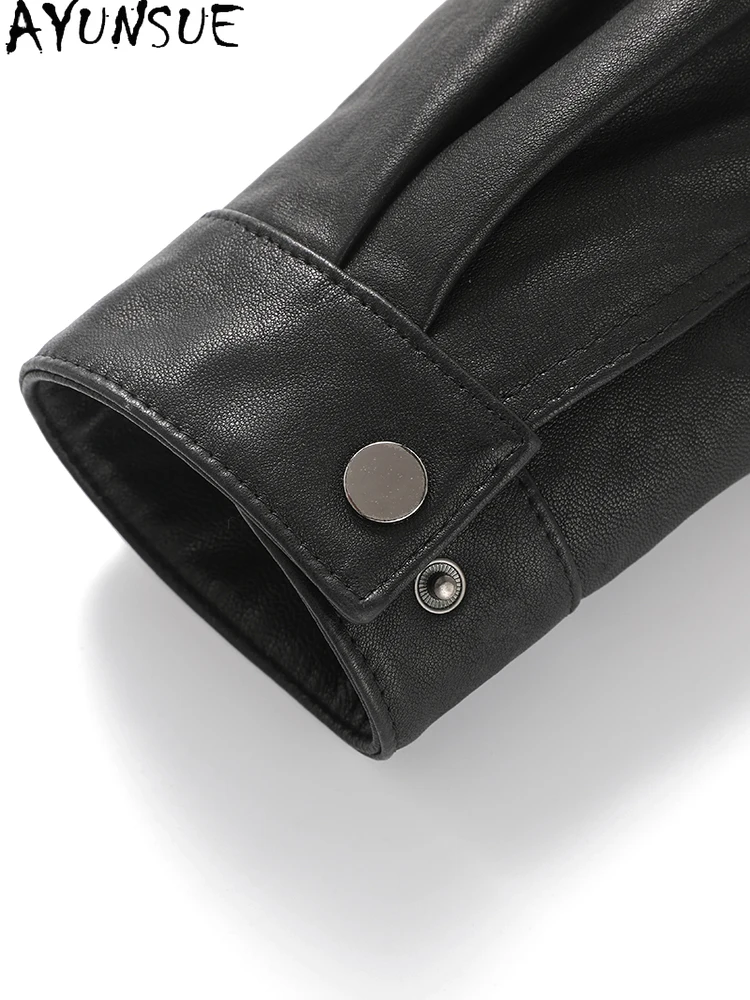 AYUNSUE 100% véritable peau de mouton veste femme 2025 automne mode moto veste en cuir femme vêtements de haute qualité 가자켓 킹