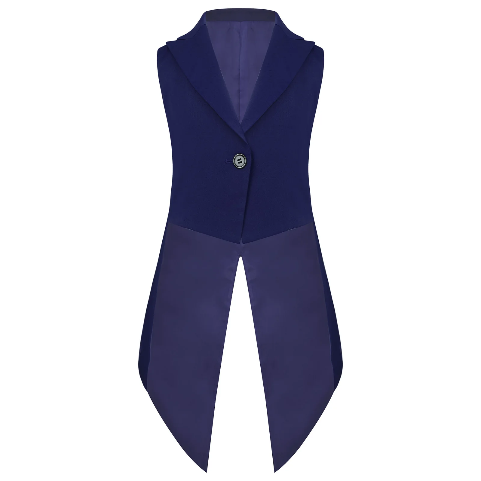 Kids Girls Sleeveless Vests Tailcoat Formal Blazer Lapel Waistcoat Swallowtail Jacket for Stage Party Magician Circus Costume