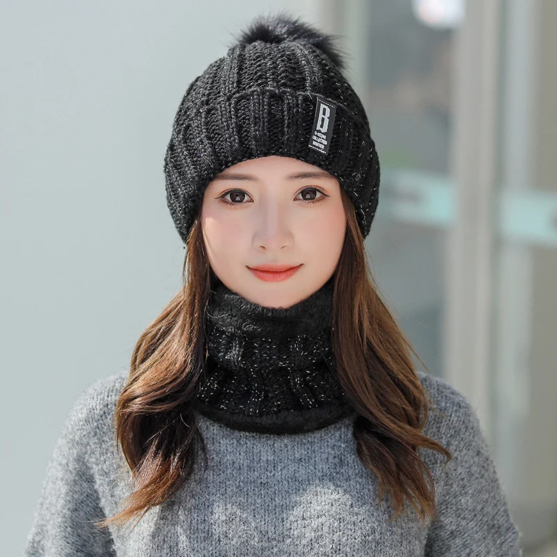 Winter cap children's Korean version students' leisure wool cap plush thermal cap autumn and winter cycling cold proof knitted