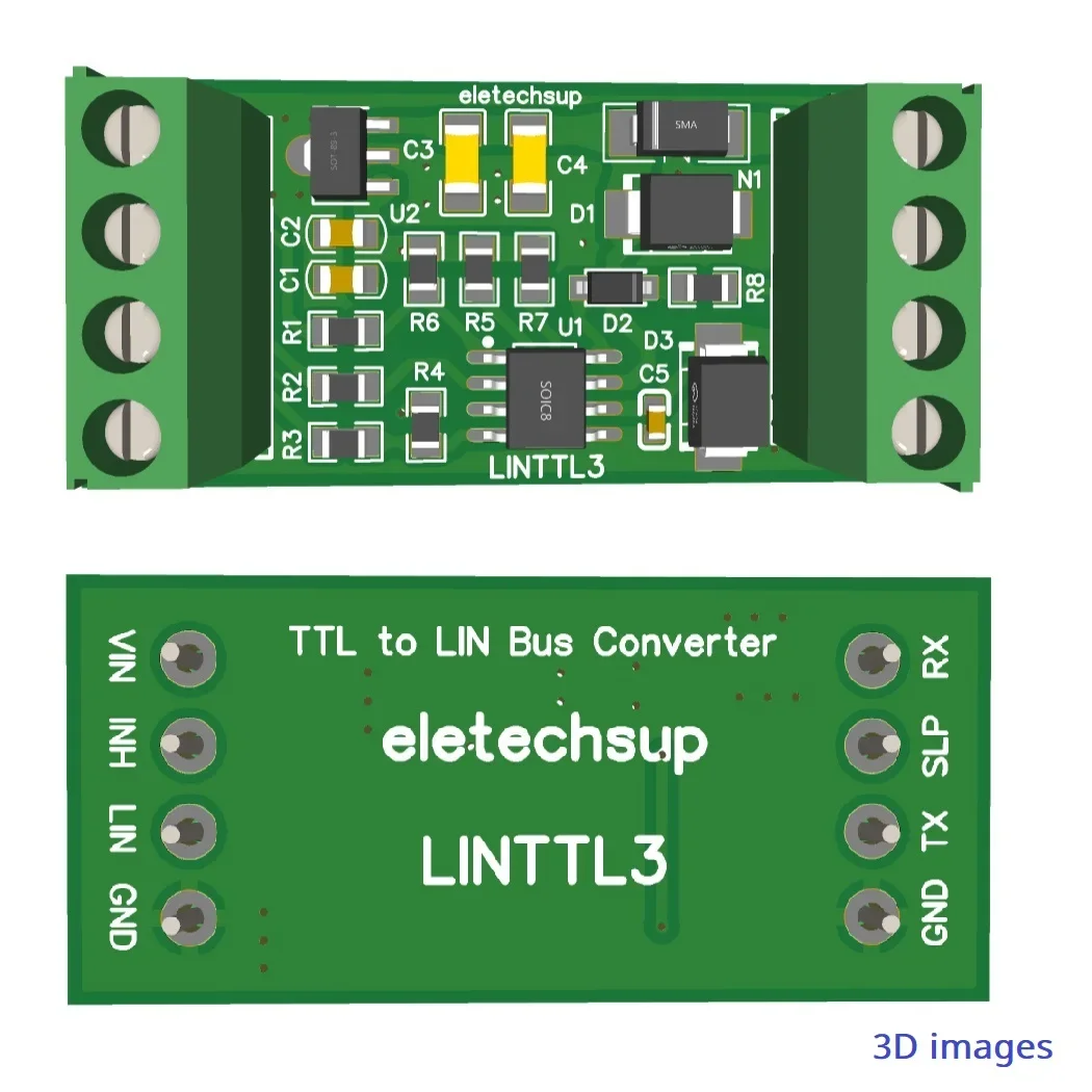 LINTTL3 TTL UART naar LIN Can Bus Converter Data Analyzer LIN 2.1/SAE J2602 Transceiver LIN Bus Master-Slave Protocol Controller