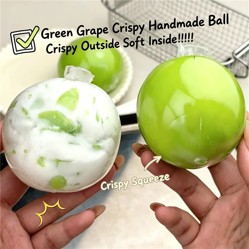 Chocolate Grape Crack Squeeze Stress Relief Ball Crispy Sound ASMR Sensory Toy for Autism Adults Hand Anxiety Calming Relax Gift