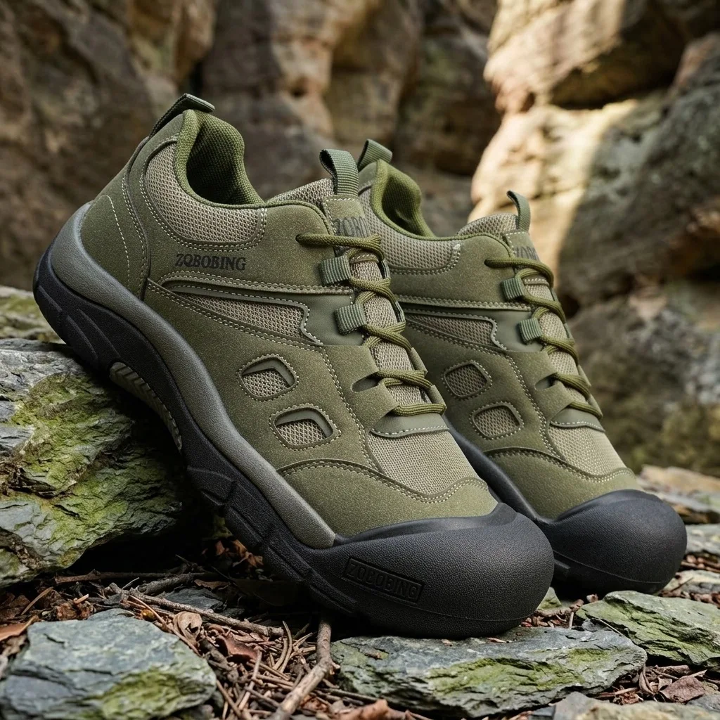 Autumn 2026 Large Men's Casual Single Shoes Trendy Versatile Sports Hiking Mountaineering Shoes Comfortable Outdoor Footwear