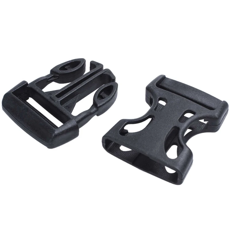 16Pcs Plastic Side Quick Release Buckles Clip For 25Mm Webbing Band Black