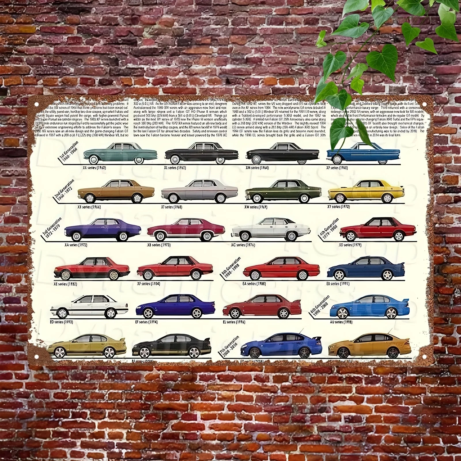 [Vintage Car Tin Sign] Multi-Color Falcon Legends Vintage Car Tin Sign |  Classic Cars Metal Wall Art | Rustic Retro Decor for M