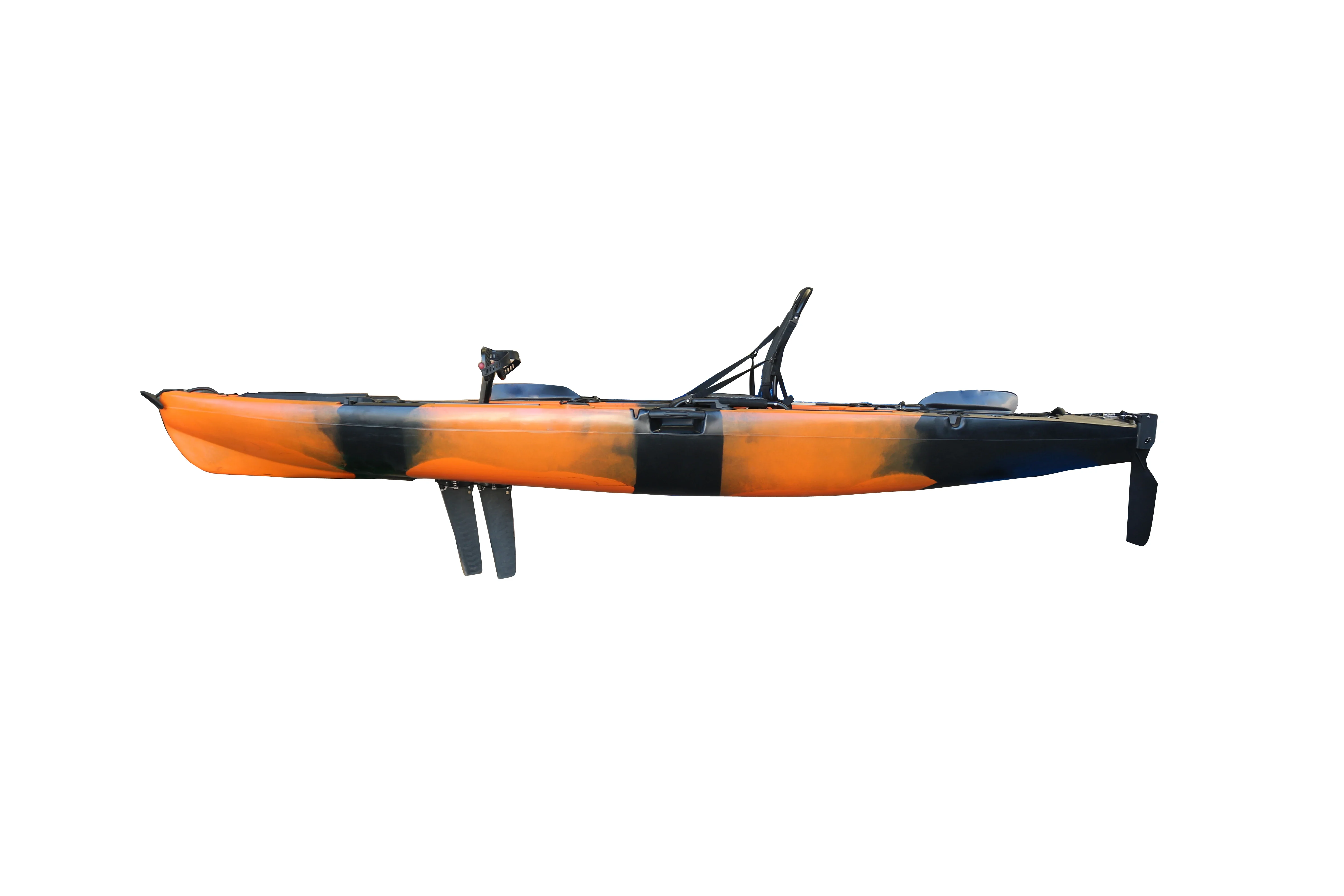 Single Pedal Kayak Cheap Wholesale 3.6m Sit-On-Top Fishing Boat with Rudder System Plastic Hull Lldpe Material