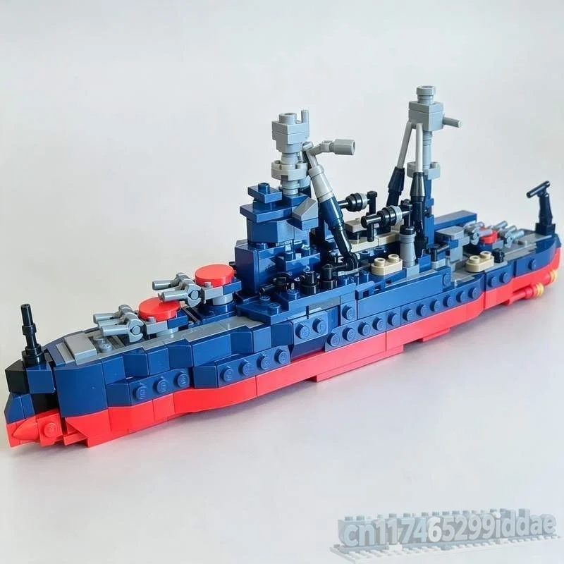 507PCS USS Arizona BB-39 Navy Battleship Model Naval Warfare Vessel Custom Puzzle DIY Creative Assembly Educational Blocks Gift