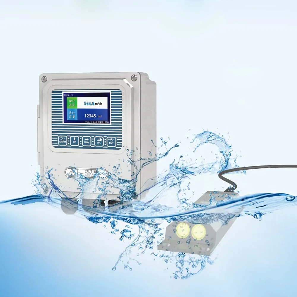 ESMDPL1000H/W Portable Doppler ultrasonic flow meter,  ultrasonic open channel flowmeter for watercourse