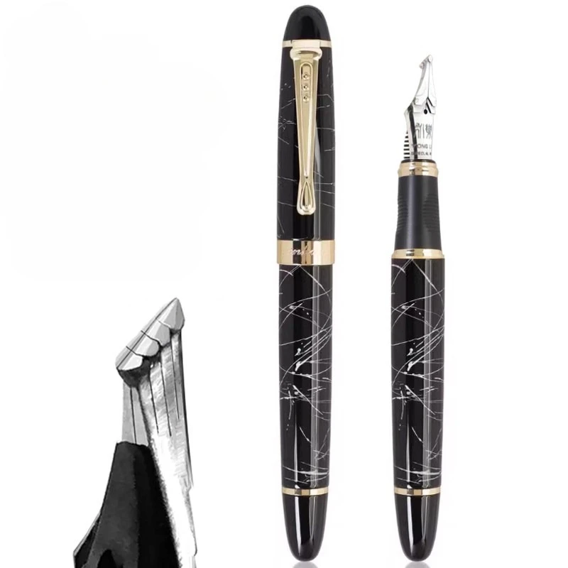 Jinhao Four Layer Long Knife Tip Luxury Fountain Pen Blade 3.0MM 4.0mm Ink Pens School Supplies Writing Smooth Stationery