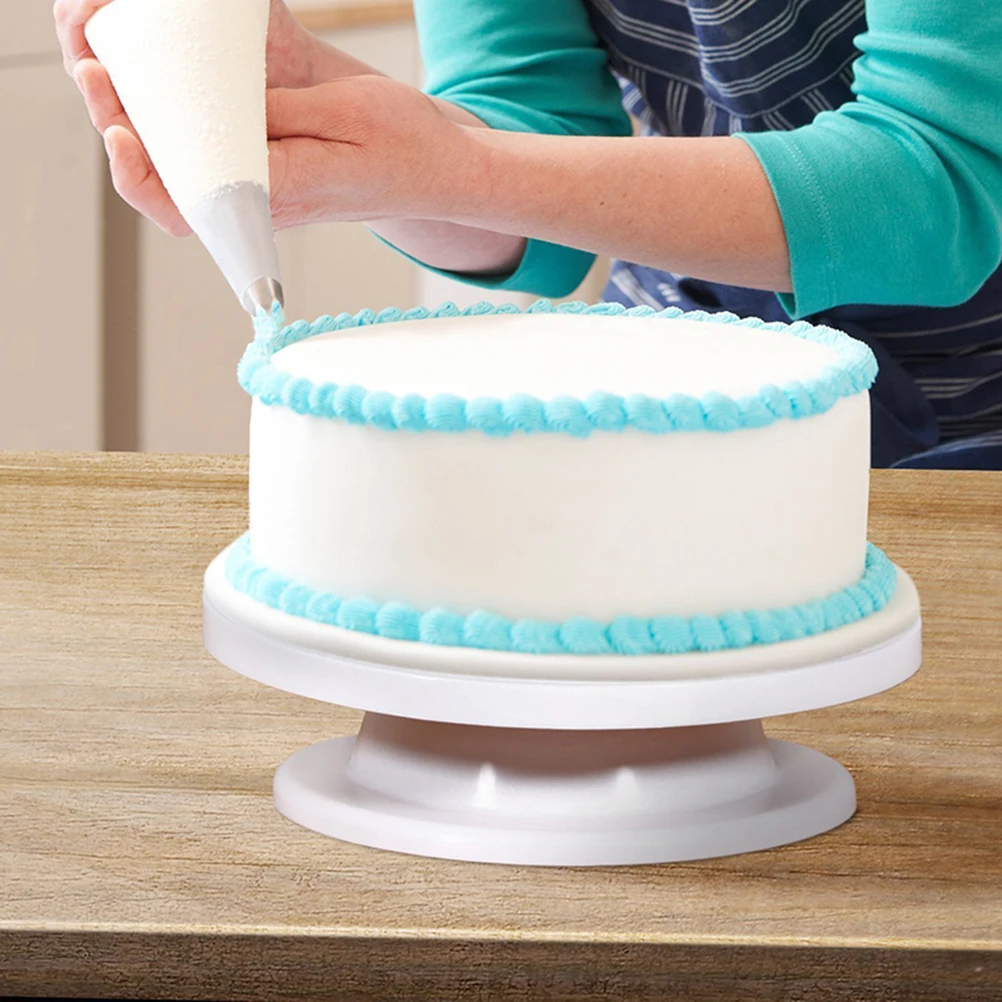 

1pc Plastic Cake Turntable Rotating Anti-slip Revolving Cake Making Stand Platform for Home Cake Shop (Pedestal Random Color) (W