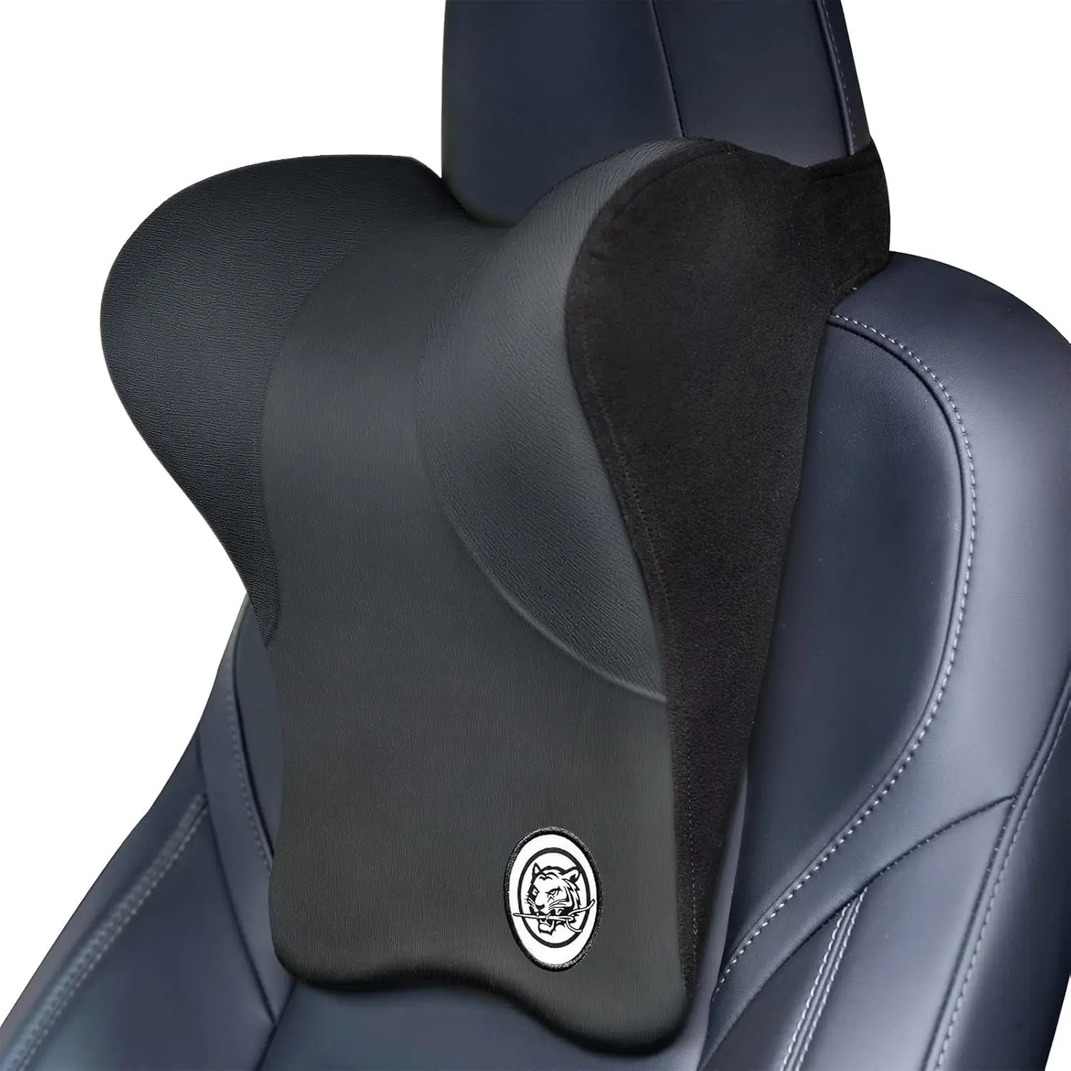 

Soft Memory Foam Neck Pillow with Adjustable Strap, Ergonomic Support for Car and Office Chairs - Dark Grey