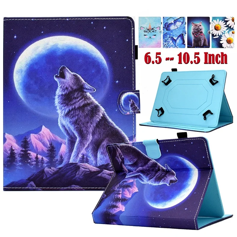 Stand Flip Card Slots Leather Tablet Protector Case for All Tablet 6.5-10.5 inch 7 inch 8 inch 10 inch