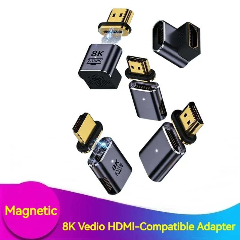 Magnetic HDMI-compatible Adapter 8K 60HZ Vedio Multiviewer Extensor Converter Splitter Component for Notebook Macbook Pro Phone