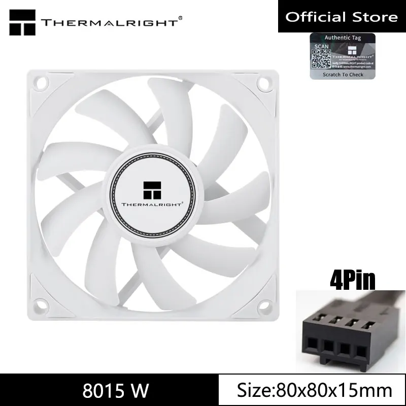 Thermalright-Ventilador ultra-fino, 4 pinos PWM, 8cm, 8cm, S-FDB, V2 Rolamentos, 8cm Ventilador do chassi, 2200 RPM