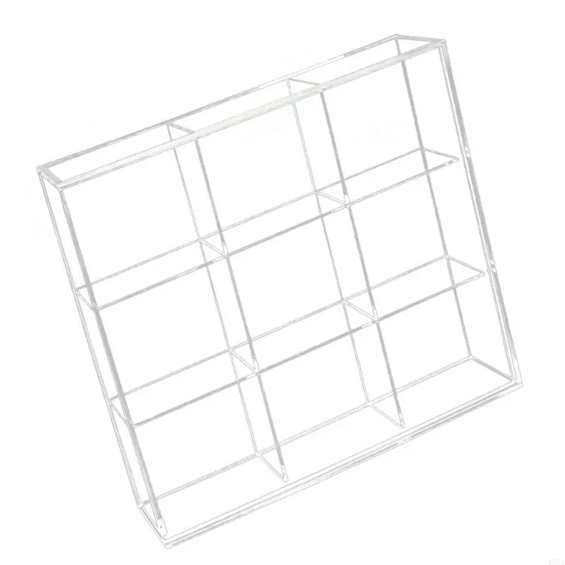 Y88A Badge Case Transparent Acrylic Display Box for Office Desk Or Home Use