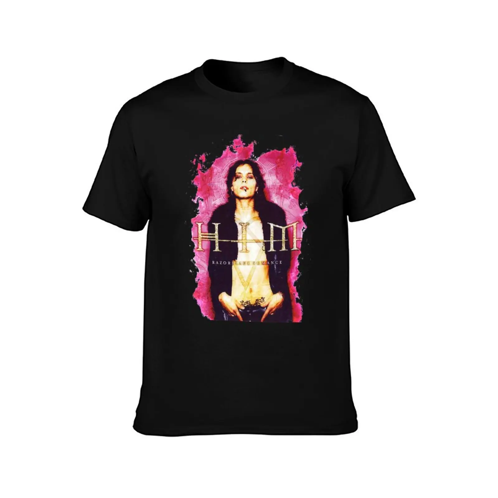 Him band vv h i m him ville valo razorblade romance smoke T-Shirt cotton t shirts man 100% T-Shirt