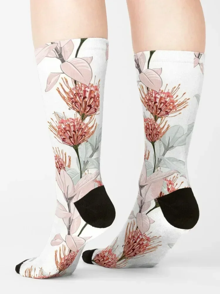 Australian flower banksia pattern lover Socks valentine gift ideas colored cycling Thermal man winter Socks Woman Men's