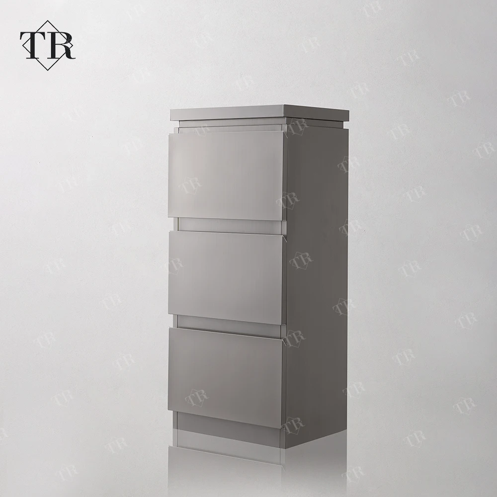 Stainless Steel Makeup Hairdressing Side Cabinet Sideboard Multi Functions Salon 3 Layer Salon Stations Equipment