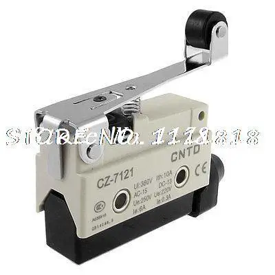 AC 250V 6A DC 220V 0.3A Long Hinge Roller Lever 1NO 1NC Enclosed Micro Switch