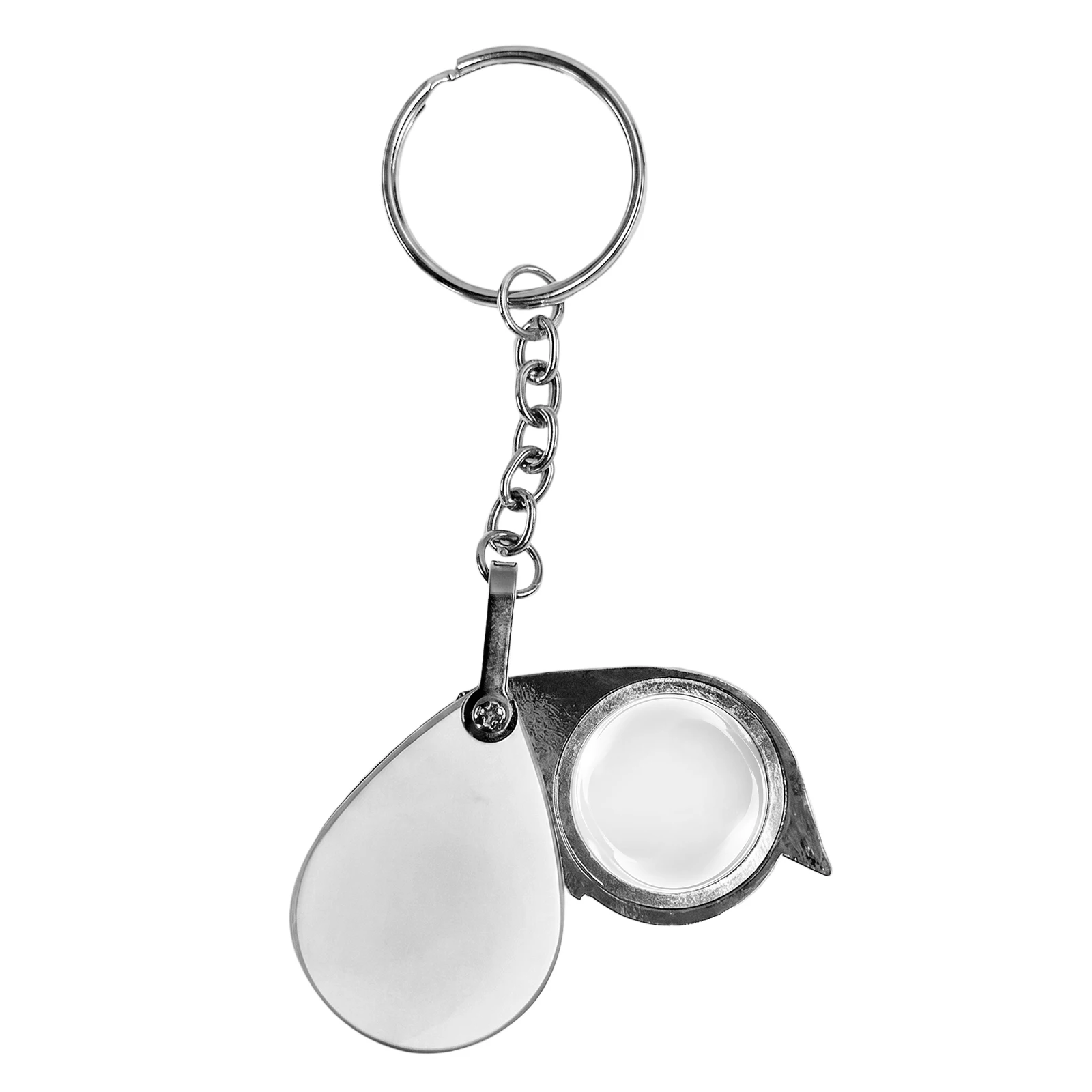Portable 15X Folding Keyring Magnifier Key Chain Magnifying Glass Pocket Tools